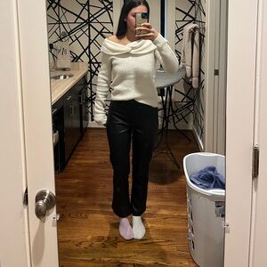 Anthropologie black leather jeans!!